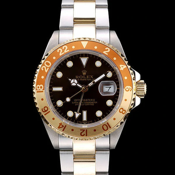 Rolex GMT Master II Gold Colored Ceramic Bezel Brown Dial Tachymeter new58720